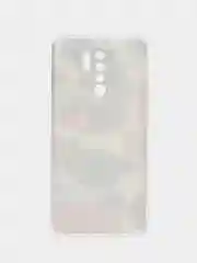 Кремовый силиконовый чехол на Xiaomi Redmi 9 / Сяоми Редми 9 прозрачный, с рисунком, защита камеры