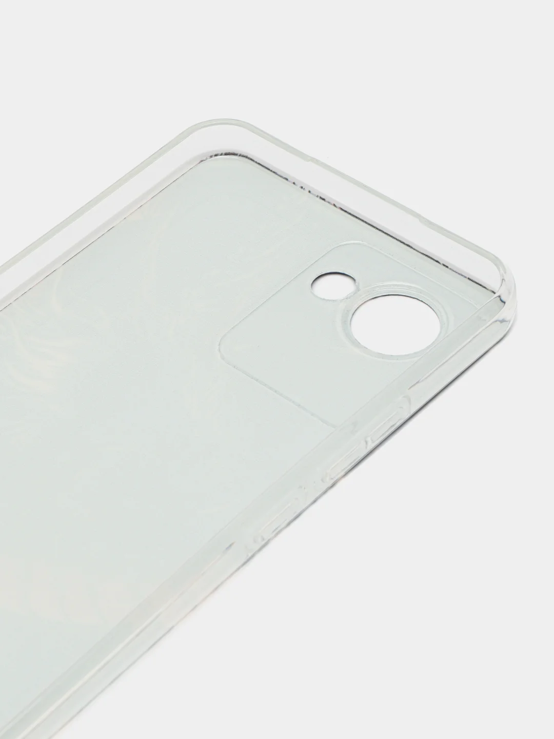 Коричневый силиконовый чехол на Realme C30 / Реалми С30 прозрачный, с рисунком, защита камеры