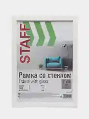 Рамка (фоторамка) для фотографий и грамот 21*30 см белая STAFF багет 18 мм, 391207