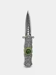 Серебряный спиннер нож складной, перочинный, металлический