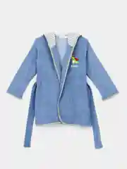 Голубой халат для мальчика махровый, банный, 3-6 лет (рост 98-116 см)