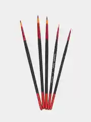 Кисти, кисточки для акварели, гуаши Brauberg 5 штук синтетика, круглая  №1,2,3,4,5, 201025
