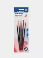 Кисти, кисточки для акварели, гуаши Brauberg 5 штук синтетика, круглая  №1,2,3,4,5, 201025