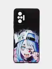 Сиреневый чехол с рисунком на Xiaomi Redmi Note 10 Pro (Сяоми Редми Нот 10 Про)