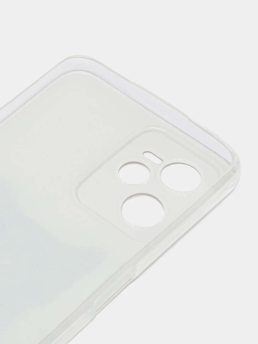 Молочный силиконовый чехол на Realme C35 / Реалми С35 прозрачный, с рисунком, защита камеры