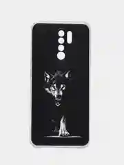 Серый меланж силиконовый чехол на Xiaomi Redmi 9 / Сяоми Редми 9 прозрачный, с рисунком, защита камеры