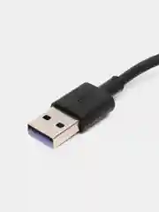 Черный кабель Type-C - USB для быстрой зарядки и передачи данных