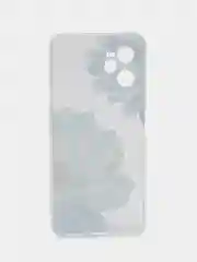 Лавандовый силиконовый чехол на Realme C35 / Реалми С35 прозрачный, с рисунком, защита камеры