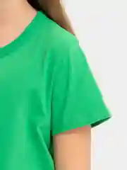 Зеленый детская хлопковая футболка, однотонная
