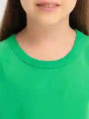 Зеленый детская хлопковая футболка, однотонная