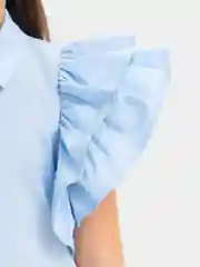 Белый блузка школьная для девочки с коротким рукавом