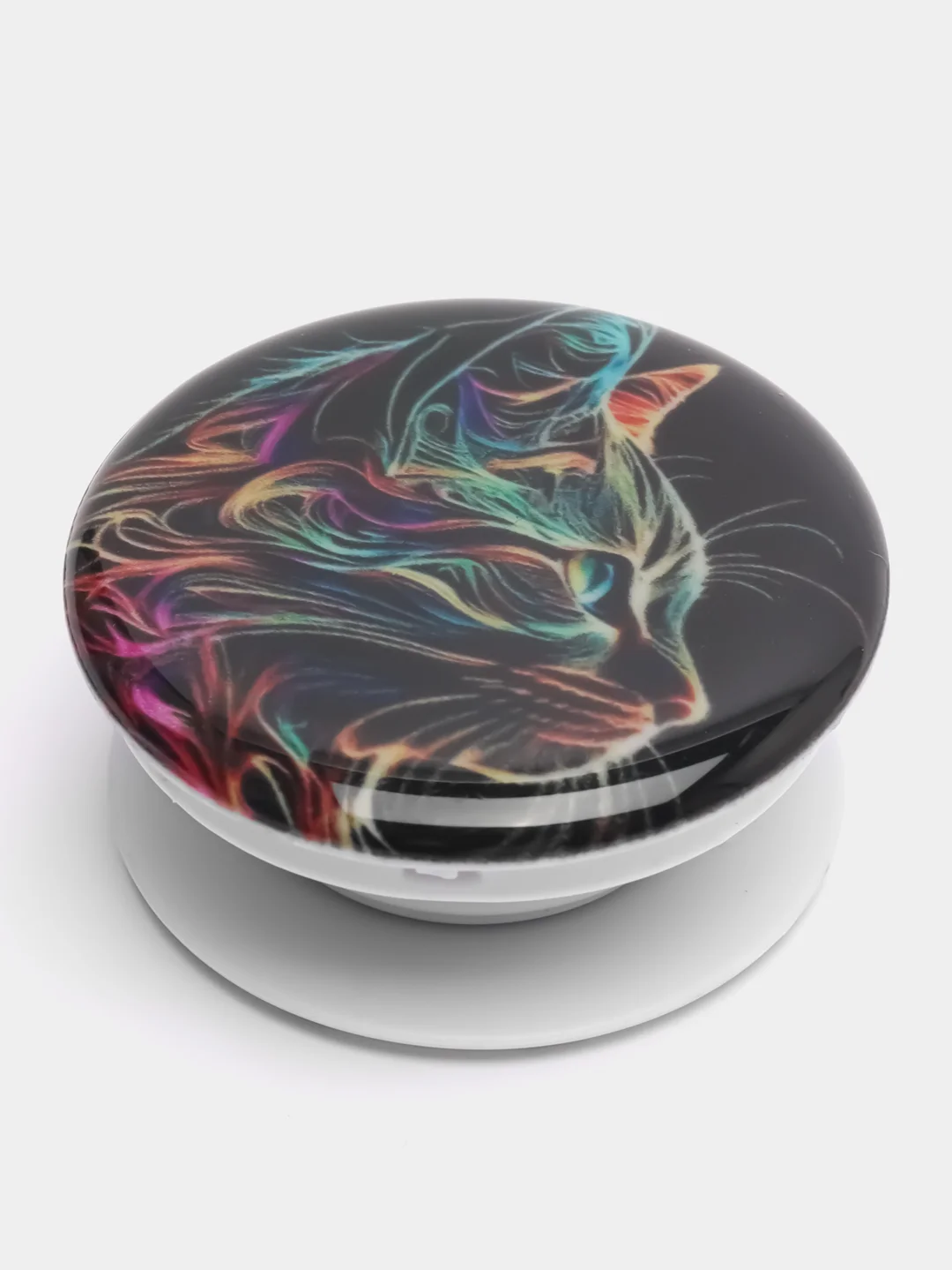 Серый металлик держатель для телефона PopSocket (попсокет), с рисунками