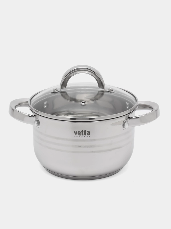 Кастрюля Vetta "Фултон", 18 х 10,5 см, 2,1 л, со стеклянной крышкой