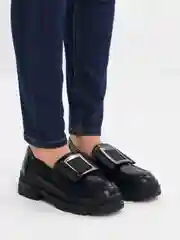 Лоферы женские черные, классические