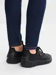 Черный туфли женские Rieker из натуральной кожи, комфорт