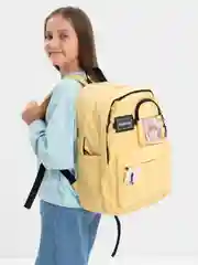 Желтый школьный рюкзак с карманом