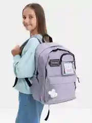 Лавандовый школьный рюкзак с карманом