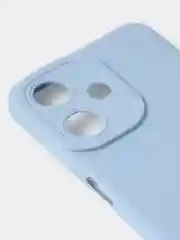 Голубой чехол для Infinix Hot 30i матовый, с дополнительной защитой камеры