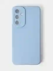 Голубой чехол для Samsung A54, матовый, с дополнительной защитой камеры