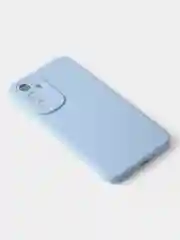 Голубой чехол для Samsung A54, матовый, с дополнительной защитой камеры