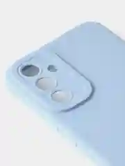 Голубой чехол для Samsung A54, матовый, с дополнительной защитой камеры