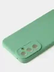 Зеленый чехол для Samsung A54, матовый, с дополнительной защитой камеры