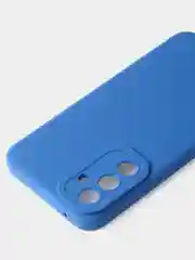Синий чехол для Samsung A54, матовый, с дополнительной защитой камеры