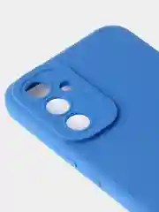 Синий чехол для Samsung A54, матовый, с дополнительной защитой камеры