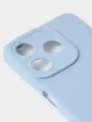 Голубой чехол для Tecno Spark 10 / Tecno Spark 10C цветной, матовый, с дополнительной защитой камеры