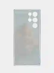 Светло-коричневый чехол на Samsung Galaxy S22 Ultra / Самсунг S22 Ultra прозрачный с рисунком, защита камеры