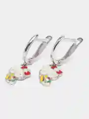 Желтый серьги серебряные, детские