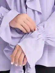 Лавандовый блузка женская, с рюшами