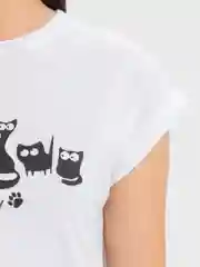 Футболка с принтом Meow, хлопок КФ1148П15 белый, KLERY