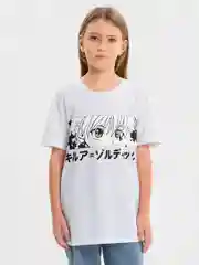Белый футболка детская Аниме светящаяся в темноте
