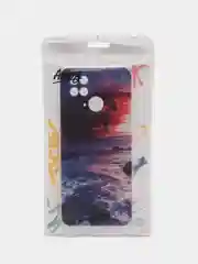 Фиолетовый чехол на Xiaomi Redmi 10C / Сяоми Редми 10С прозрачный, с рисунком, защита камеры