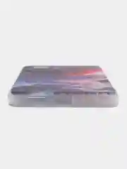 Фиолетовый силиконовый чехол на Realme C30 / Реалми С30 прозрачный, с рисунком, защита камеры