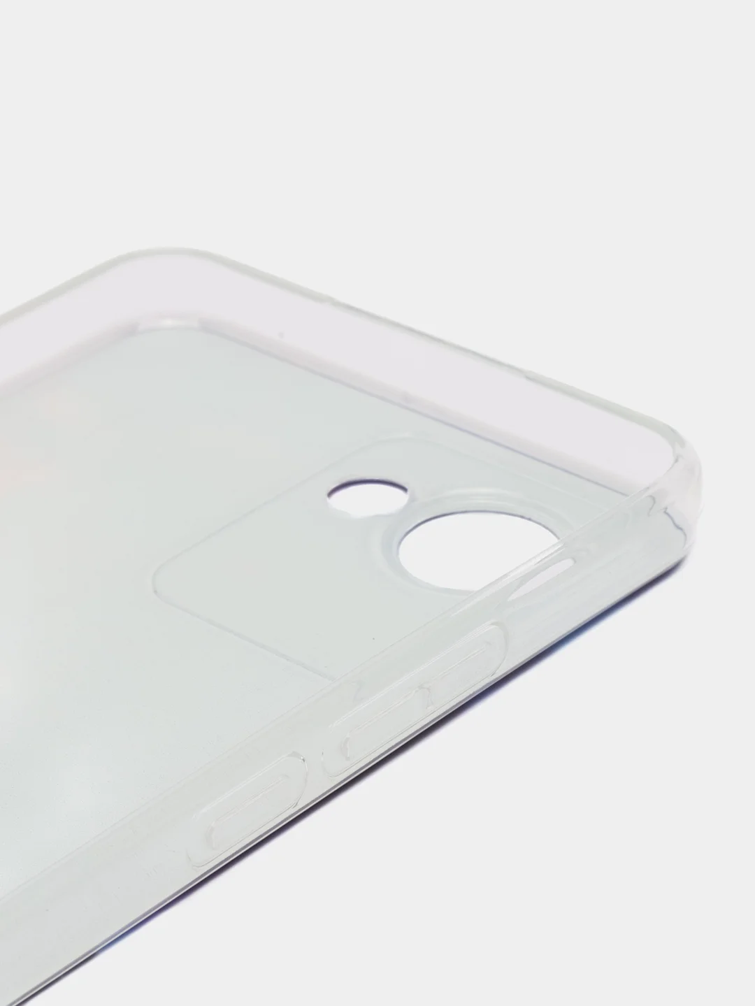 Фиолетовый силиконовый чехол на Realme C30 / Реалми С30 прозрачный, с рисунком, защита камеры