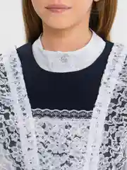 Слоновая кость фартук школьный, ажурный, белый