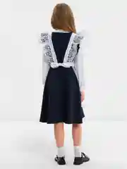 Слоновая кость фартук школьный, ажурный, белый