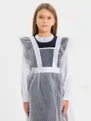 Белый фартук школьный, ажурный, белый