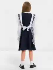 Белый фартук школьный, ажурный, белый