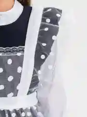 Белый фартук школьный, ажурный, белый