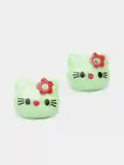 Бирюзовый пуговицы декоративные на ножке "Hello kitty", пластиковые