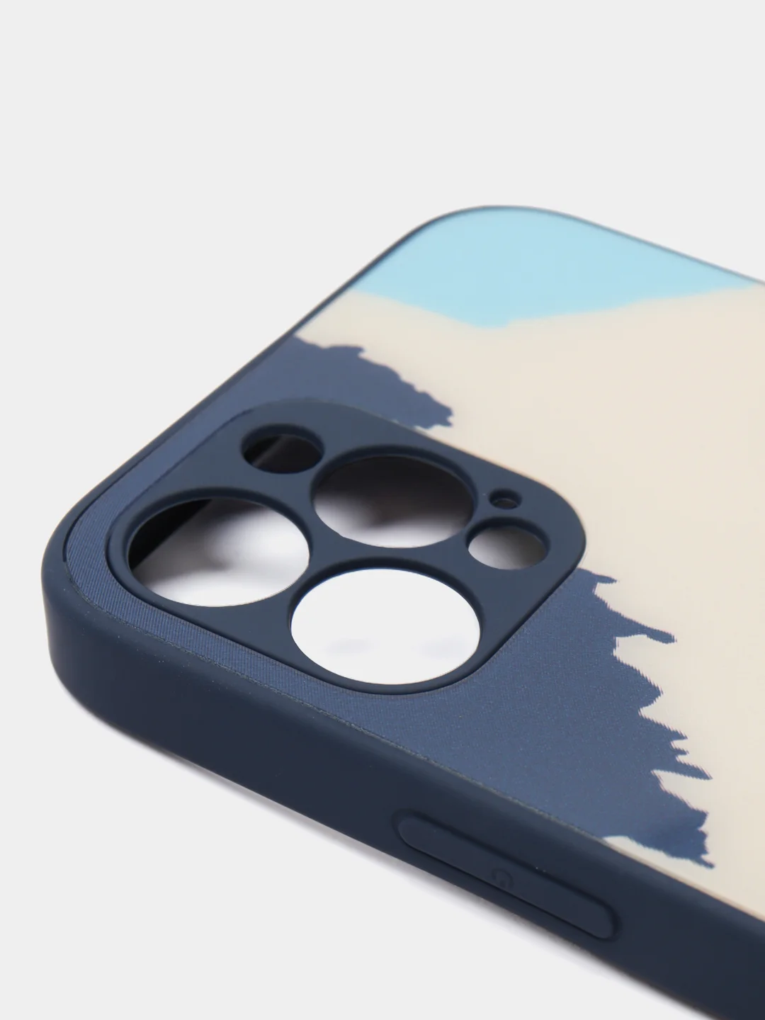 Индиго чехол на iPhone 11, 12 Pro, 12 Pro Max с принтом и эффектом голограммы