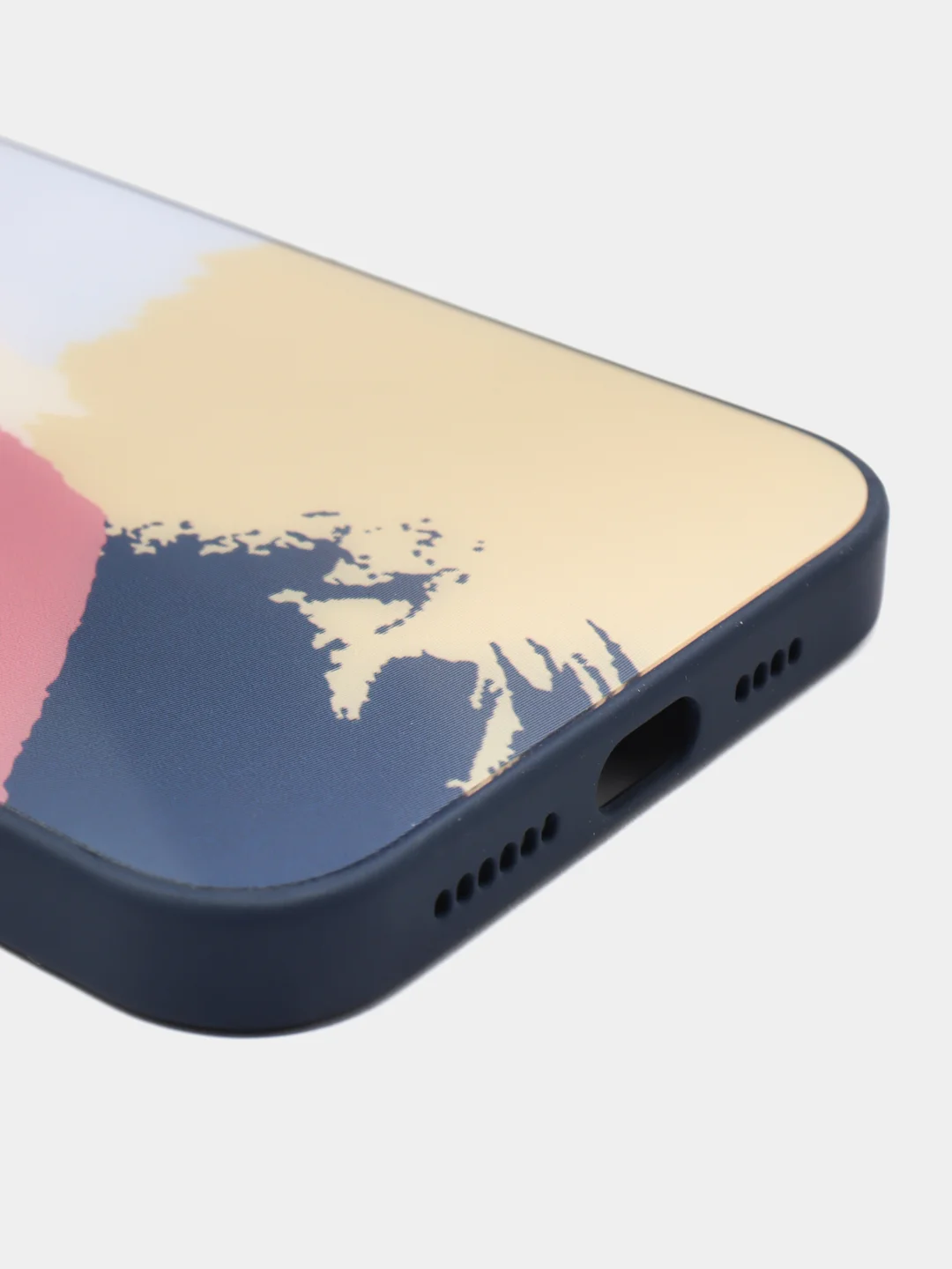 Индиго чехол на iPhone 11, 12 Pro, 12 Pro Max с принтом и эффектом голограммы