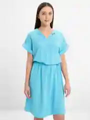 Голубой летнее женское платье