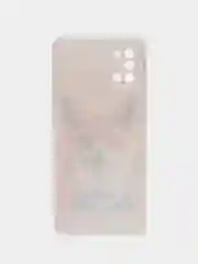 Оранжевый силиконовый чехол на Samsung Galaxy A31 / Самсунг А31 прозрачный с рисунком, защита камеры