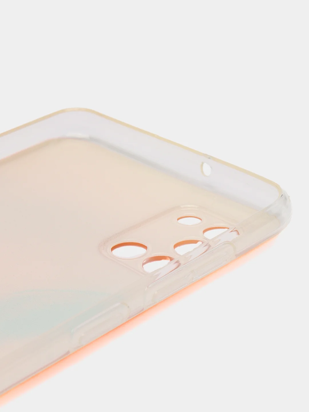 Оранжевый силиконовый чехол на Samsung Galaxy A31 / Самсунг А31 прозрачный с рисунком, защита камеры