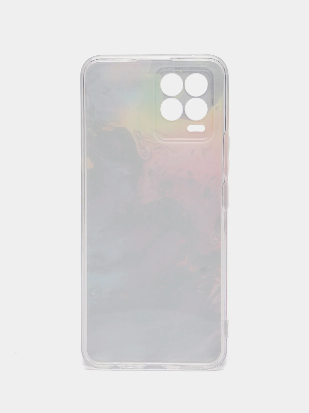 Пурпурный силиконовый чехол на Oppo Realme 8/8 Pro / Оппо Реалми 8/8 Про прозрачный, с рисунком