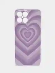 Лавандовый силиконовый чехол на Honor X8 / Хонор Х8 прозрачный, с рисунком, защита камеры